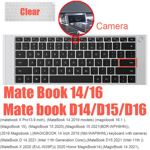 Чехол для клавиатуры Huawei MateBook 13S 14S D 14 15 16 X Pro 13 дюймов E B B3 B5, защитная пленка для ноутбука, силиконовый чехол