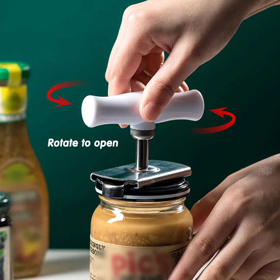 

Hot sale 1-4 inch adjustable can opener stainless steel lid bottle opener can be used as a can opener for kitchen gadgets