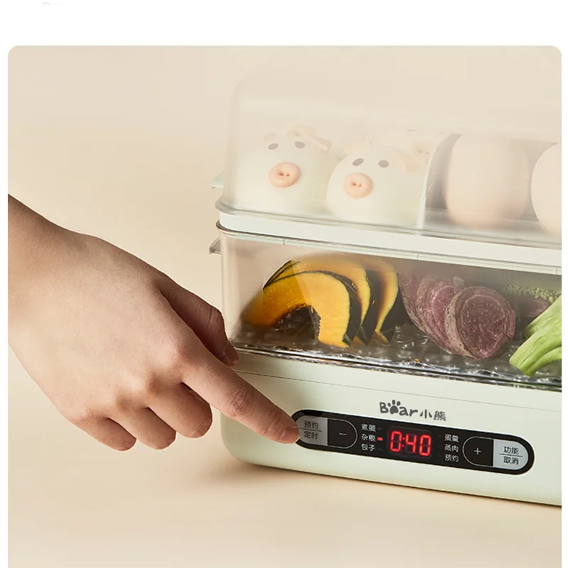 

Bear Home Can Be Reserved For A Timed Single And Double-Layer Steaming Rack Automatic Power-Off Egg Cooker
