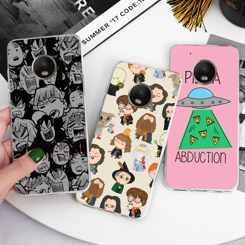 

Pizza Girl For Moto Motorola Phone Cases G9 G8 Power Coque Anti-fall MT G7 Plus G6 G5S Silicone Shell X4 E6 E5 Play Bcak Cover