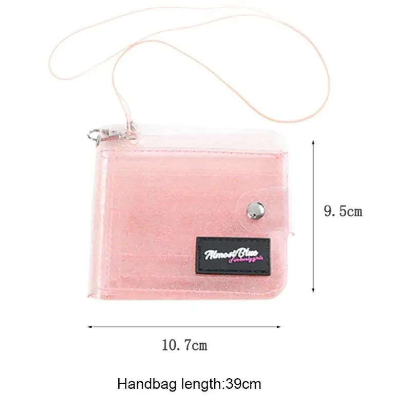 Light Pink Лидер продаж, портативные женские кошельки, Одноцветный клатч, ПВХ, прозрачный Кошелек для монет, мини-держатель для карт, для отдыха, для ежедневных покупок - Цвет: Light Pink