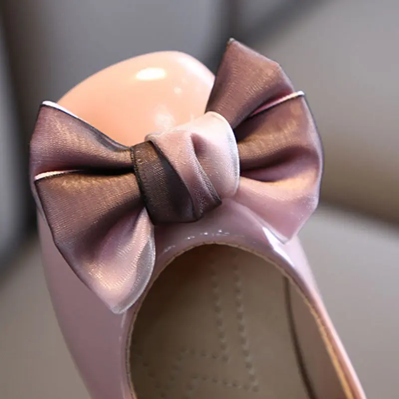 

Kid Flats Girls Princess Shoes Fashion Pure Color Children Bow Little Girls Leather Shoes Toddler Girls Shoes