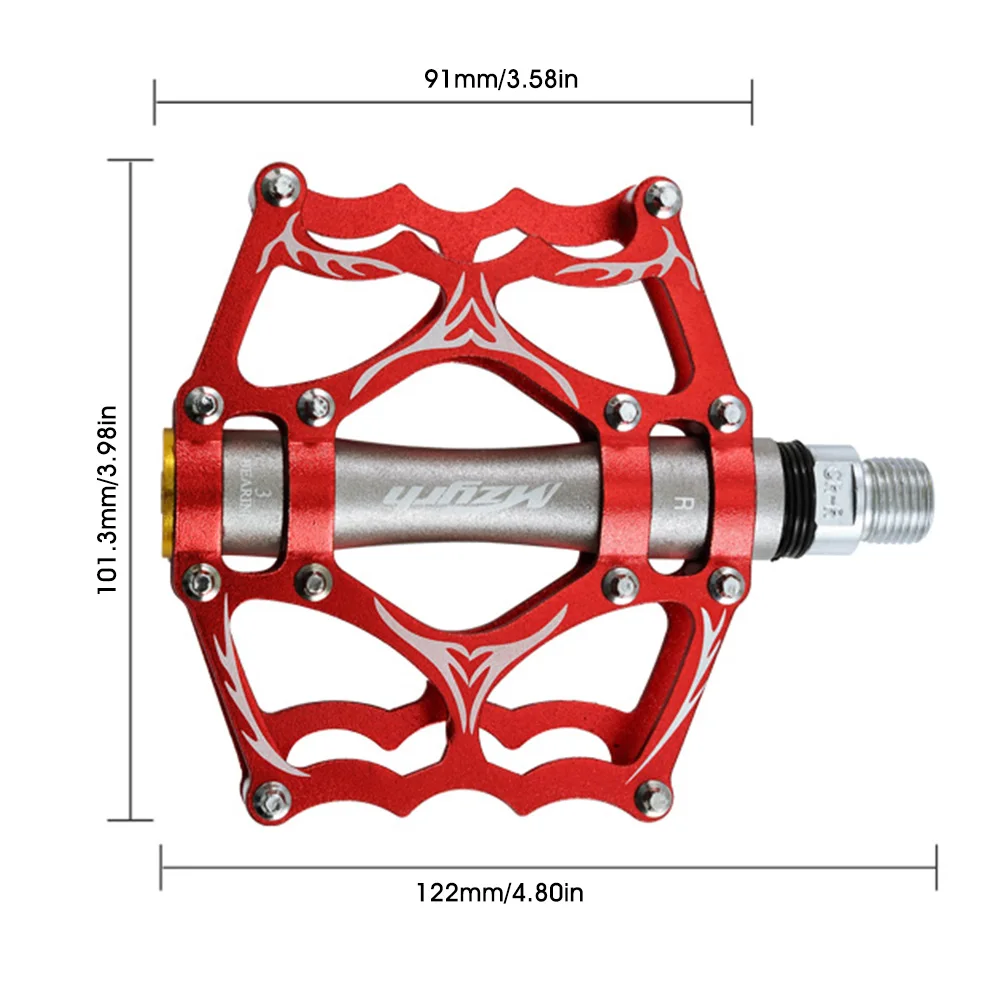 

Bicycle Pedals 3 Bearings Sealed Non-Slip Bike Pedals Aluminum Alloy Bearings Wide Platform Flat Pedals Bike Accessories
