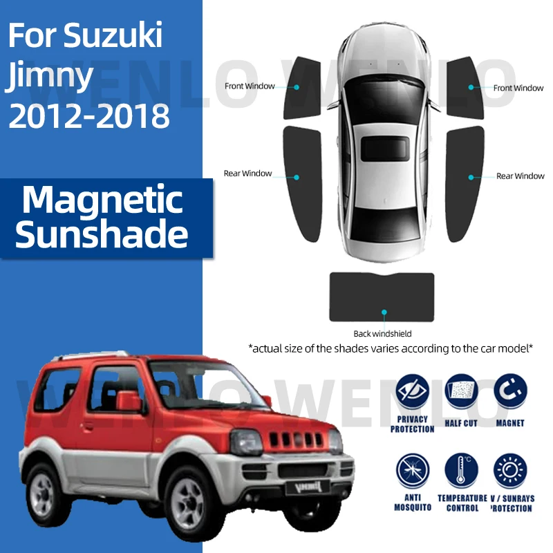 

For Suzuki Jimny 2012-2018 Specialized Shade Magnetic Mesh Window Sunshade Net Car Sun Visor Windshield Curtain Interior Shield