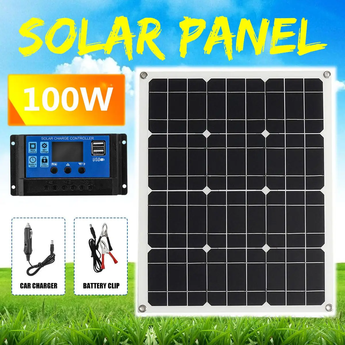 

100W Solar Panel 18V Flexible Waterproof Solar Panel Solar System Kit Battery Solar Charger For Home Outdoor RV Car