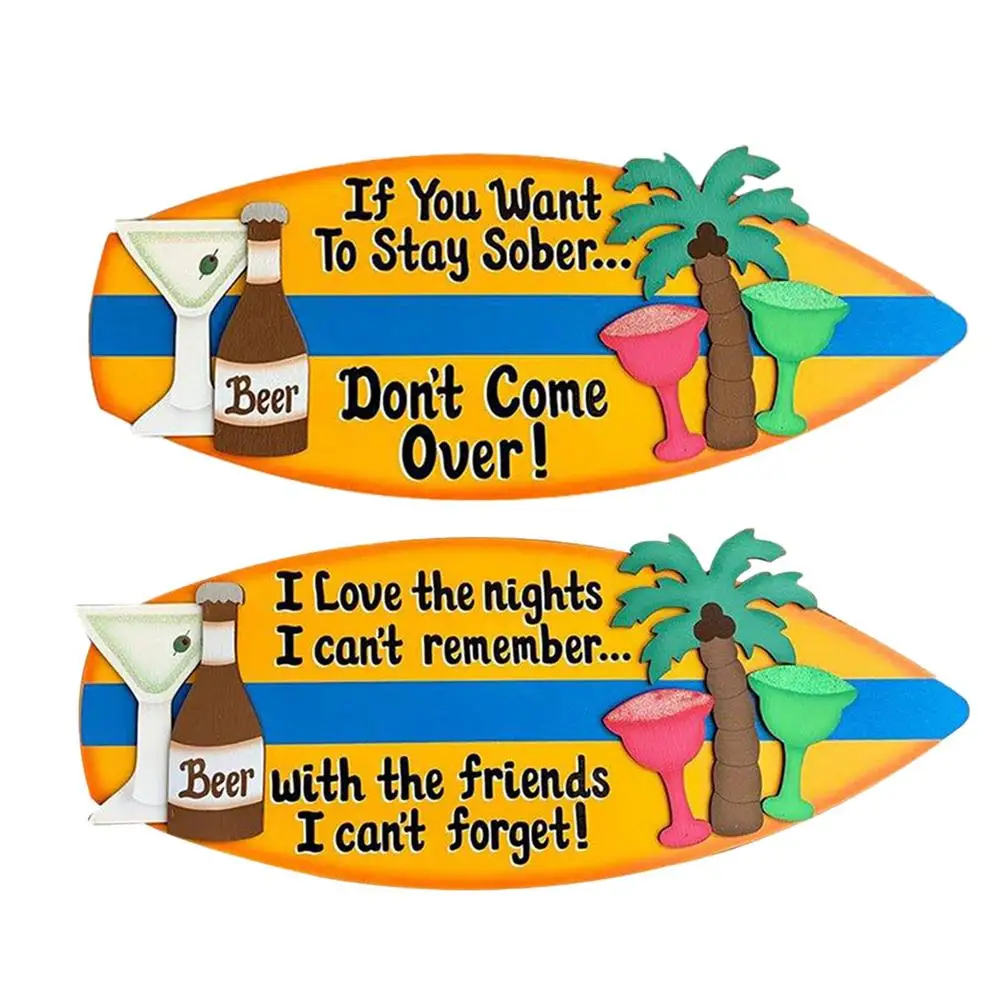 

Surfboard Wooden Sign Wall Hanging Bar Decoration Beach Theme Bathroom Decor Sign Decorative Wall Art Home Party Summer Decor