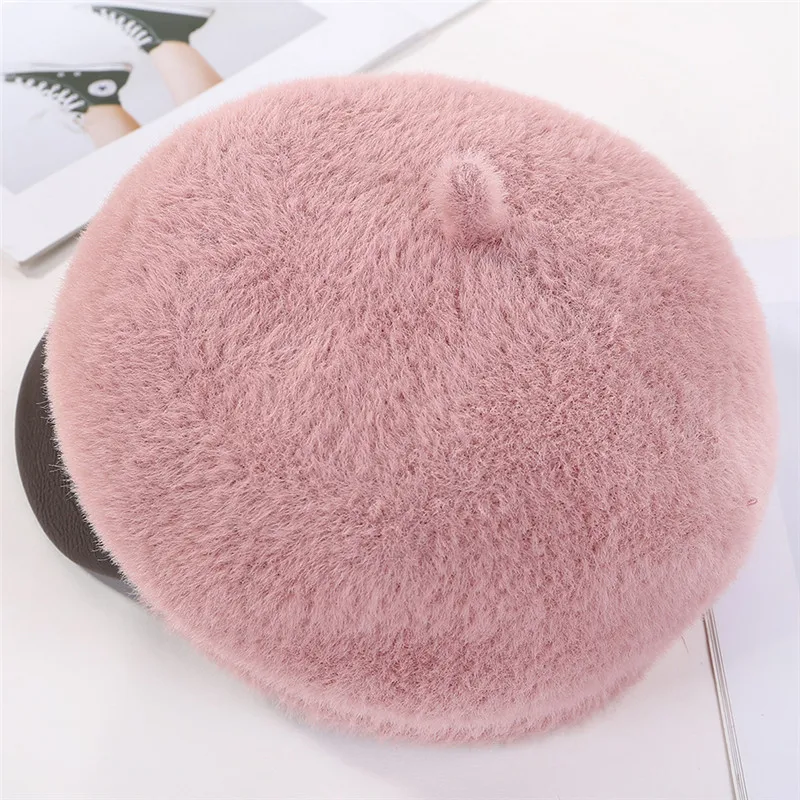 Женская шапка с козырьком USPOP Толстая теплая из норкового бархата восьмиугольным