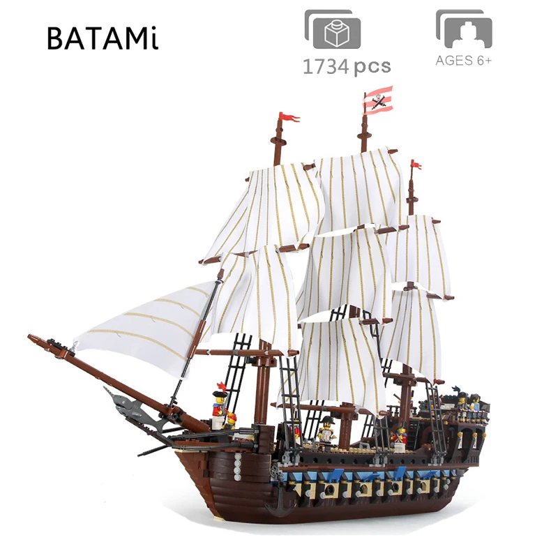 Model Building Block Brick Toy Pirates of the Caribbean The Black Pearl Ship Imperial flagship bricks boat Metal Beard's Sea Cow | Игрушки