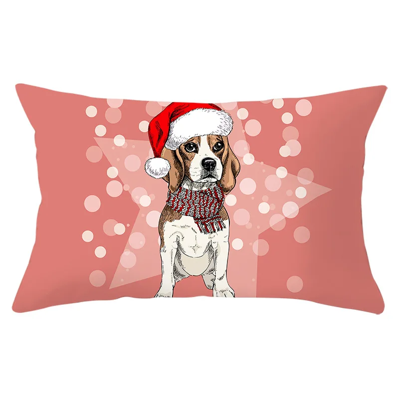 Рождественская подушка крышка собака Декоративная Подушка Чехол мопса