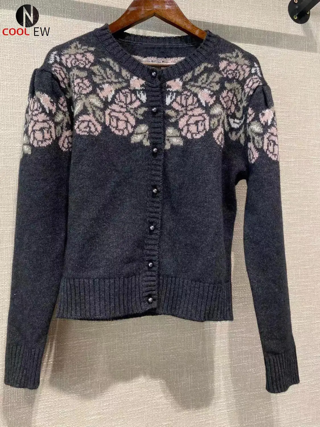 

Fall/Winter 2021 New Women Knit Vintage Intarsia Printed Pullover Top - Ladies O Neck Long Sleeve Sweater Jumper