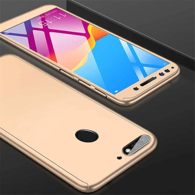 Gold Роскошный 360 чехол для телефона huawei Honor V20Pro 20Lite Note 10Lite 9X V8X 8S 8C 8A 7C 7A Pro Чехол с закаленным стеклом - Цвет: Gold