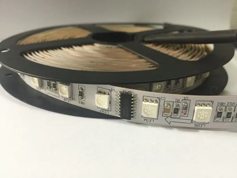 5M DC12V TM1812 гибкий 1812IC 5050SMD RGB светодиодный светильник ленты мечта полный Цвет 60