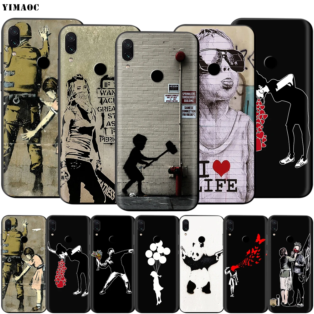 Граффити чехол Banksy для Xiaomi Redmi Note 4 4x 4a 5 5a 6 8 8A MI 9 9s 10 8T K30 Pro Max Lite Plus|Бамперы| |