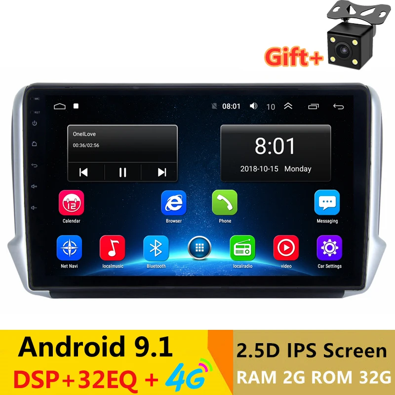 10 1 &quot2.5D IPS экран Android автомобильный DVD GPS для Peugeot 2008 208 2013 2014 2015 2016 аудио Радио