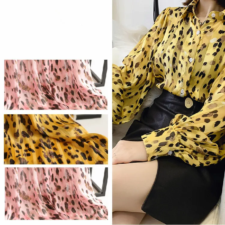 Широкий 59 &quotЛеопардовый горошек золотистый шелк шифон жоржет конопляная Пряжа