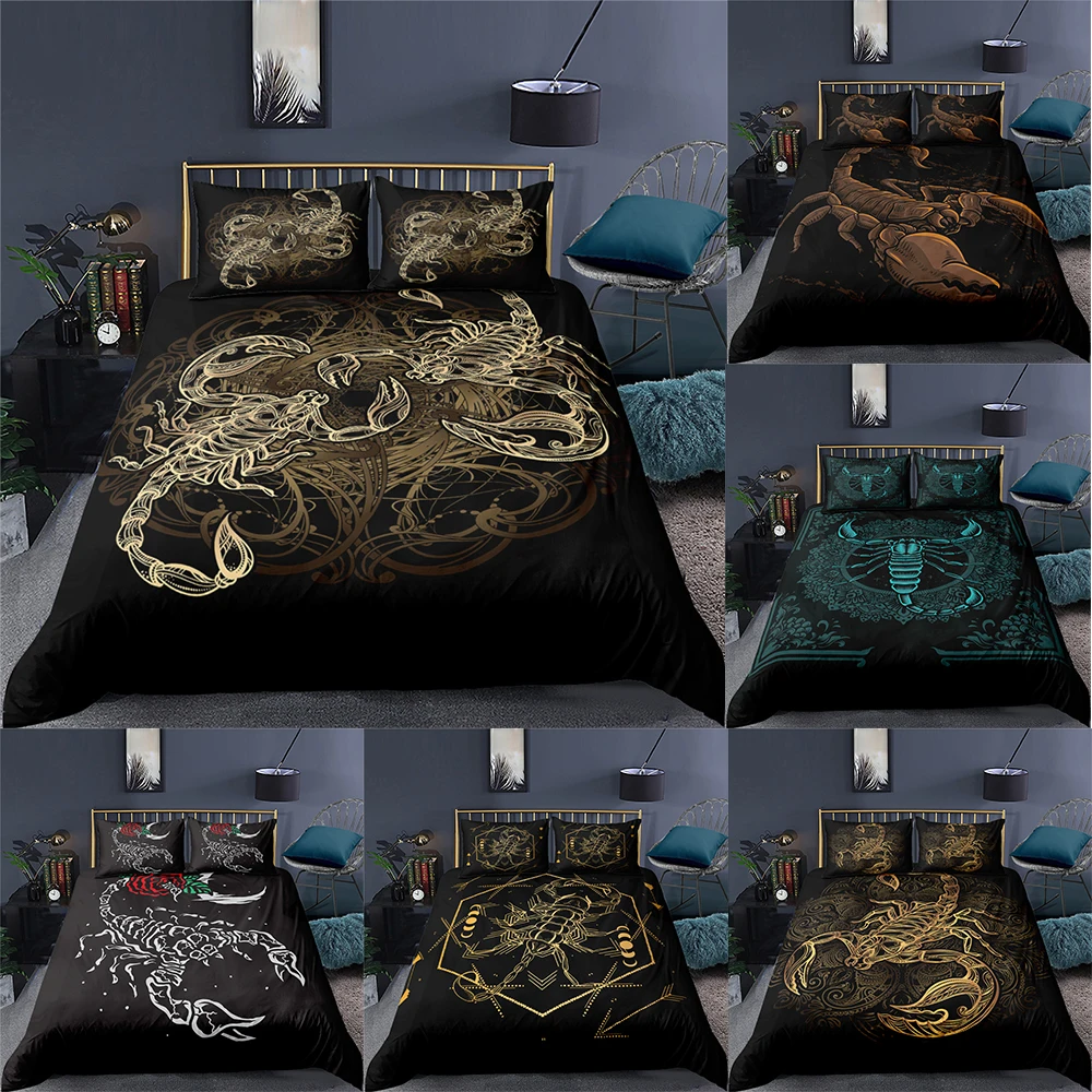 

Bedroom Decor Duvet Cover With Pillow Cover Scorpion Print Bedding Set Single Twin Double Full Queen King Size