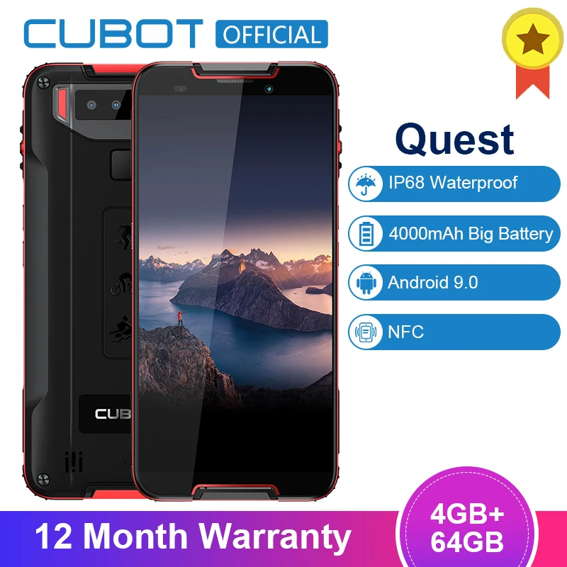 Чехол для Cubot Quest 5,5 ''HD+ IP68 Водонепроницаемый 4 GB 64 GB смартфон Android 9,0 MT6762 Восьмиядерный Поддержка Магнитный NFC пылезащитный чехол для мобильного телефона