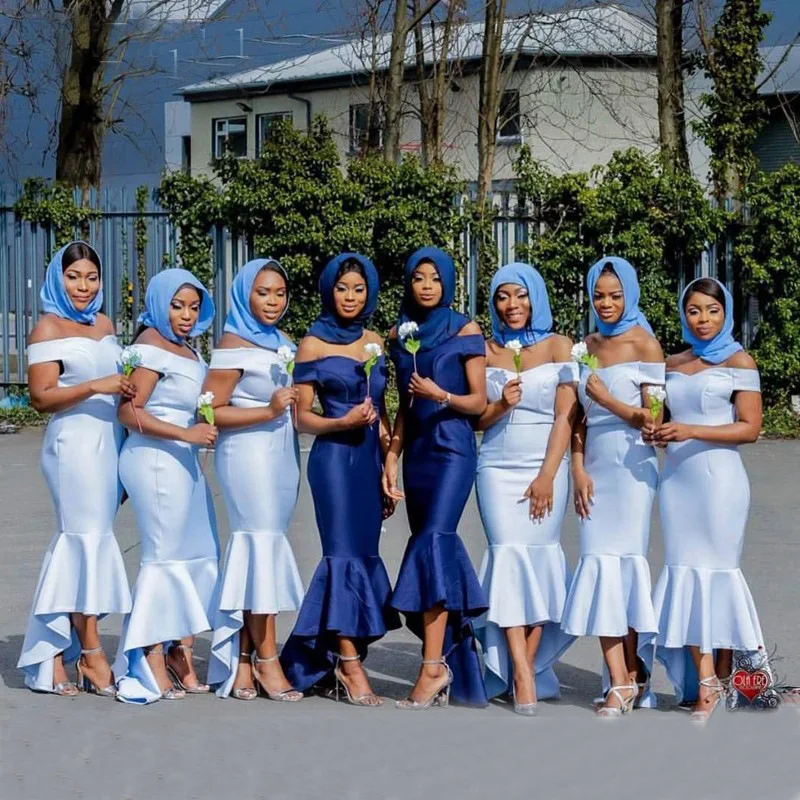 

Mermaid Bridesmaid Dresses 2020 Women Off Shoulder Hi Low Wedding Guest Dress For Women Maid Of Honor Dress