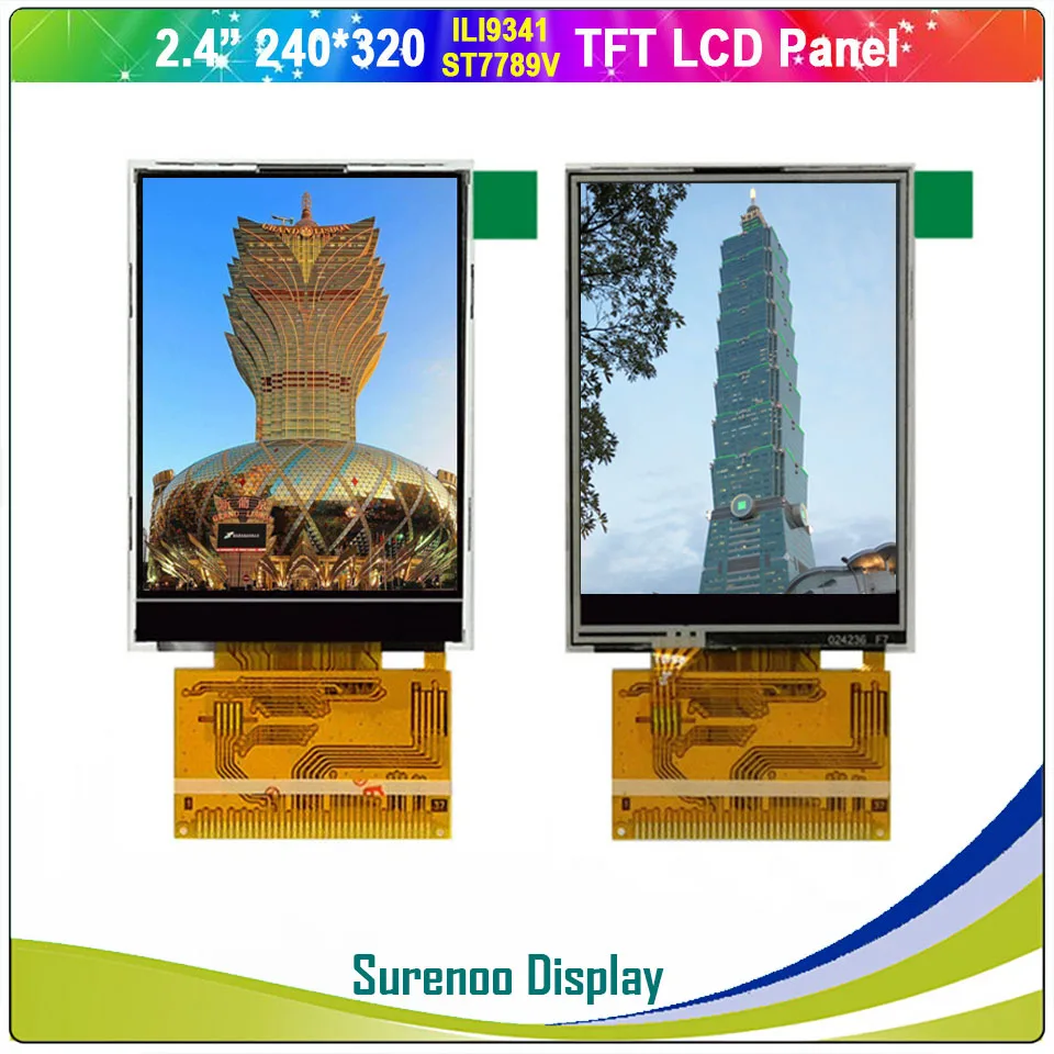 

2.4" inch 240*320 37P/0.8 8/16 Bit Parallel MCU TFT LCD Module Display Screen LCM ILI9341 ST7789V w/ Resistive Touch Panel