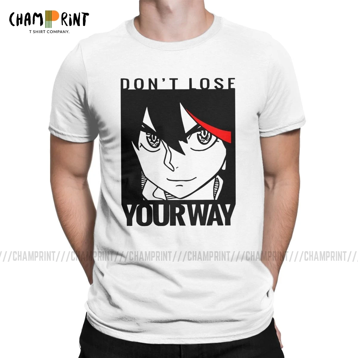 Забавная футболка Ryuko Matoi для мужчин из чистого хлопка с круглым вырезом и