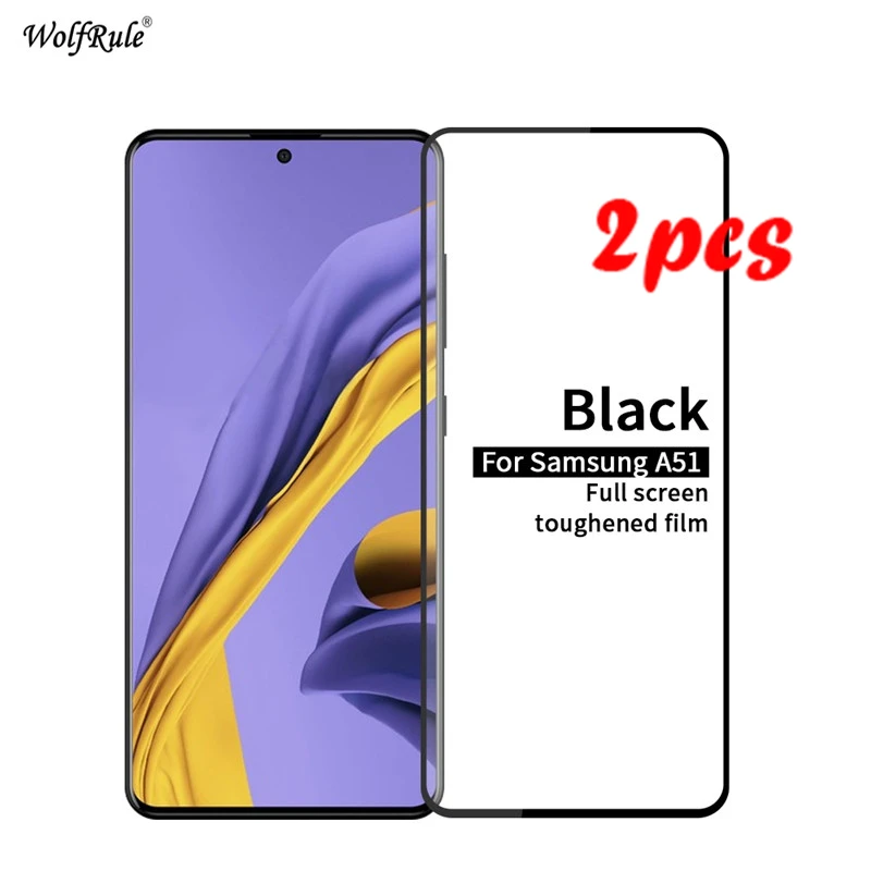 2 шт закаленное стекло для Samsung Galaxy A51 Стекло 9H полное клеевое Защита экрана 6