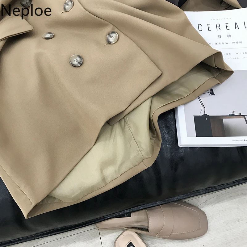 Neploe отложной воротник двубортный офисный стиль пиджаки темперамент осень весна