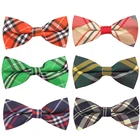 Новейшая модель; Мужские классические в клетку с галстуком-бабочкой Галстуки Регулируемая мужской галстук-бабочка для смокинга полиэстер для свадьбы в наличии 19 цветов, Бесплатная доставка