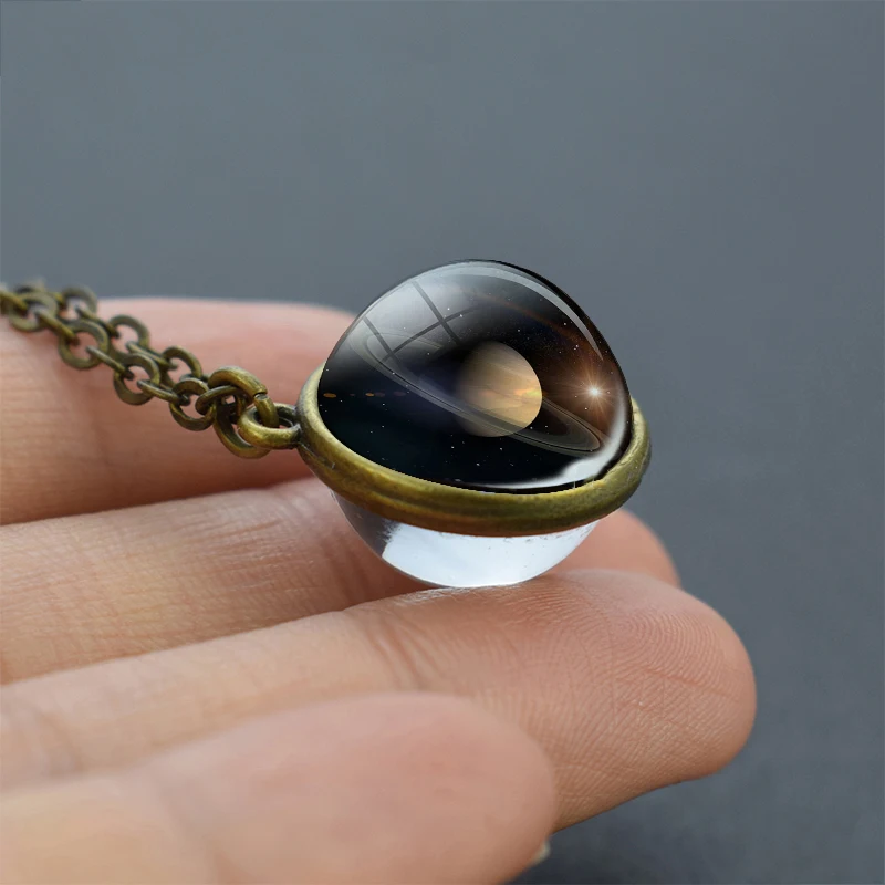 Солнечная система луна земля Марс Юпитер планета ожерелье двойная сторона