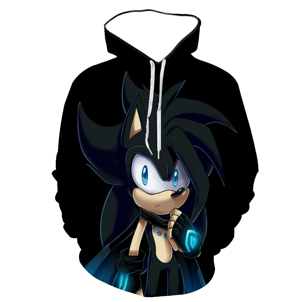 

2021 3D Spring And Autumn New Men's Cartoon Anime Sonic Blue Hedgehog Hoodie Street Fashion Customizable Parent-Child Sweatshirt