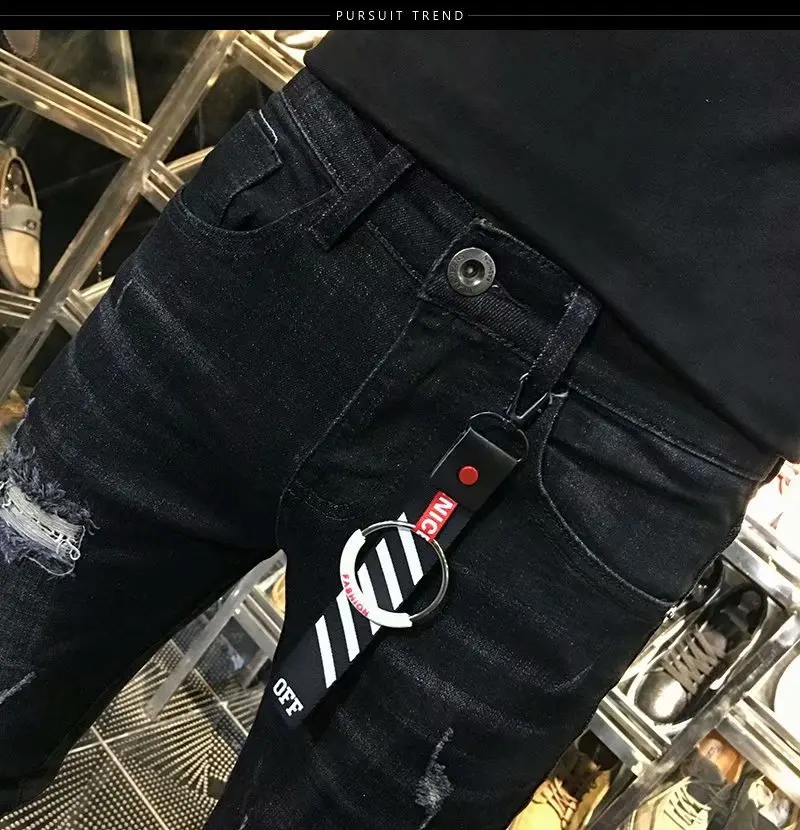 

pencil Pants men's vibrato tight-fitting trendy brand trendy men's little feet spirit guy jeans social people ankle length pants