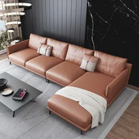 Sofa Full-Grain Leather Modern Living Room  leather couch Italian Leather Light Luxury  corner sofa  furniture