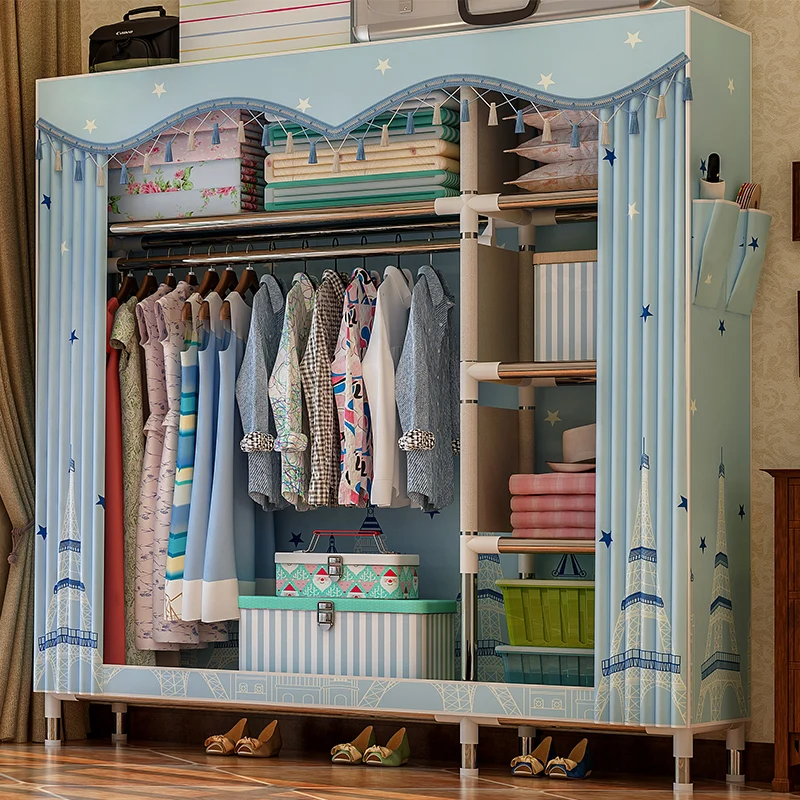 Усиленный портативный шкаф пылезащитный Тканевый мебель органайзер для одежды