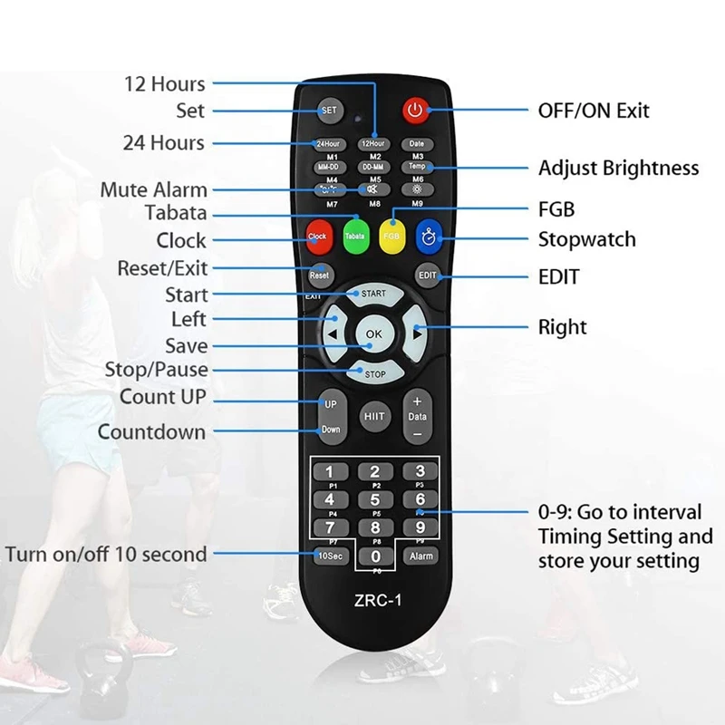 

LED Interval 1.5Inch 6 Digits Gym Workout Timer Count Down Clock Stopwatch Timer with Remote for Home Fitness EU Plug