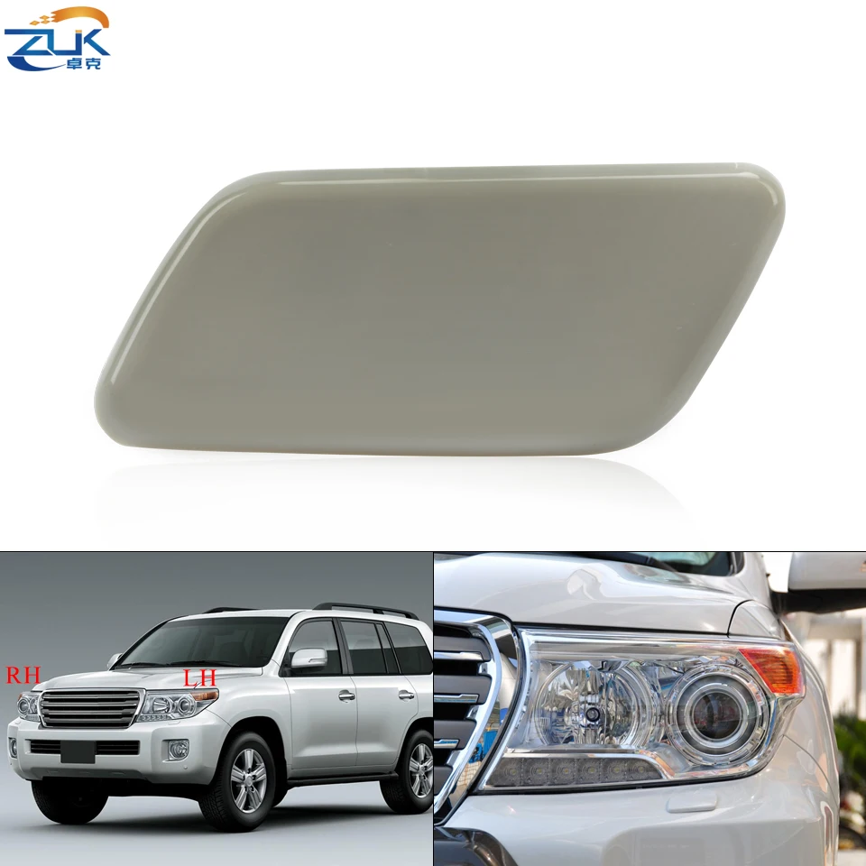 ZUK Front Bumper Headlight Washer Cover Headlamp Water Spray Jet Cap For TOYOTA LAND CRUISER 200 LC200 2012-2015 None Painted