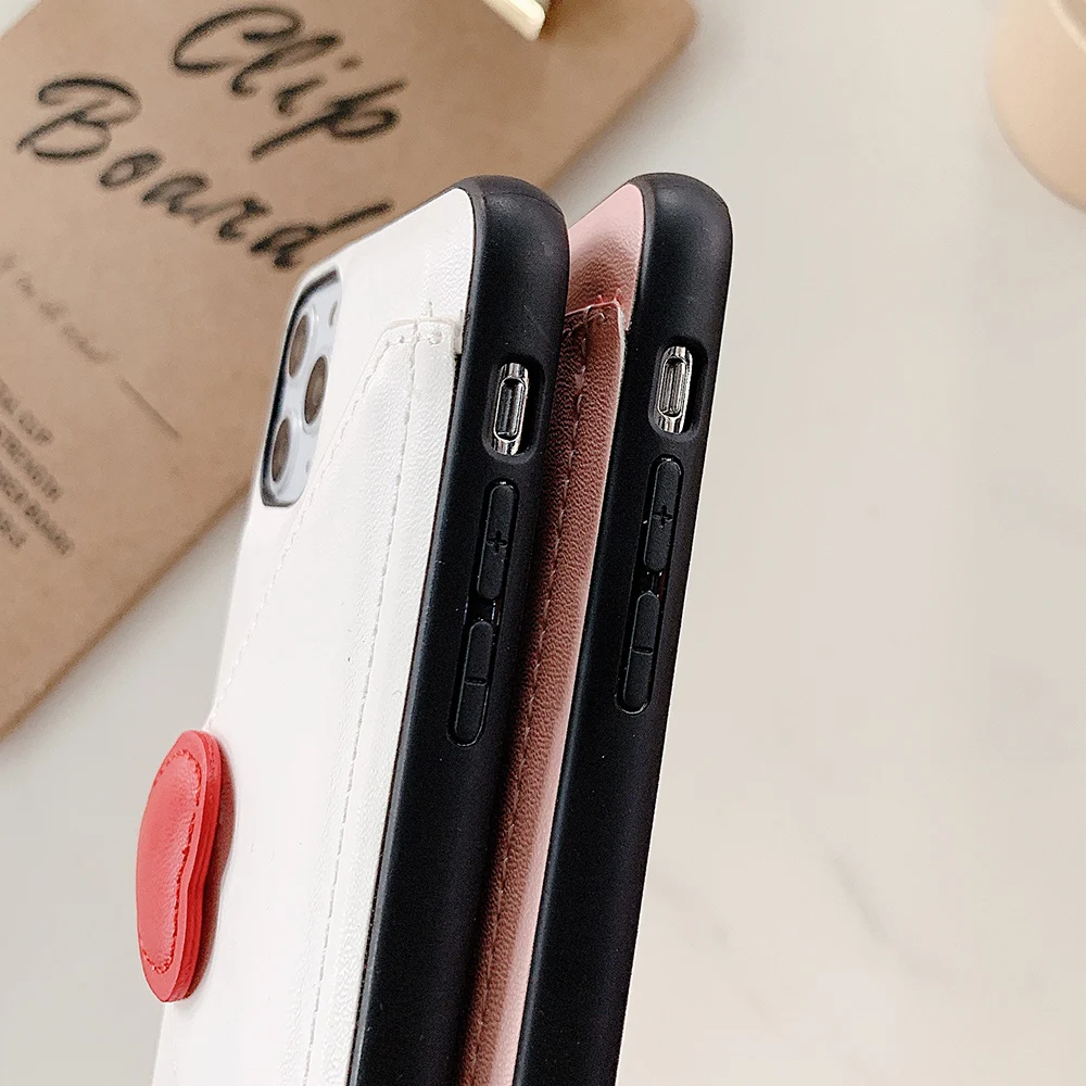 Чехол для телефона с отделением карт iPhone 11 Pro Max XR XS 7 8 6 Plus однотонный чехол из