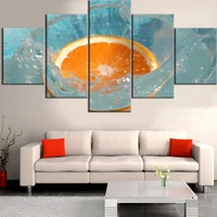 hd printed painting water splashing 5 pieces fruit oranges poster home modern decoration living room creative wall art framework