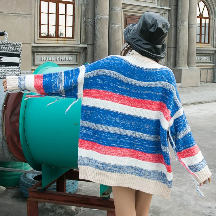 Женская осенне-зимняя элегантная одежда с цветными блоками свитер милым