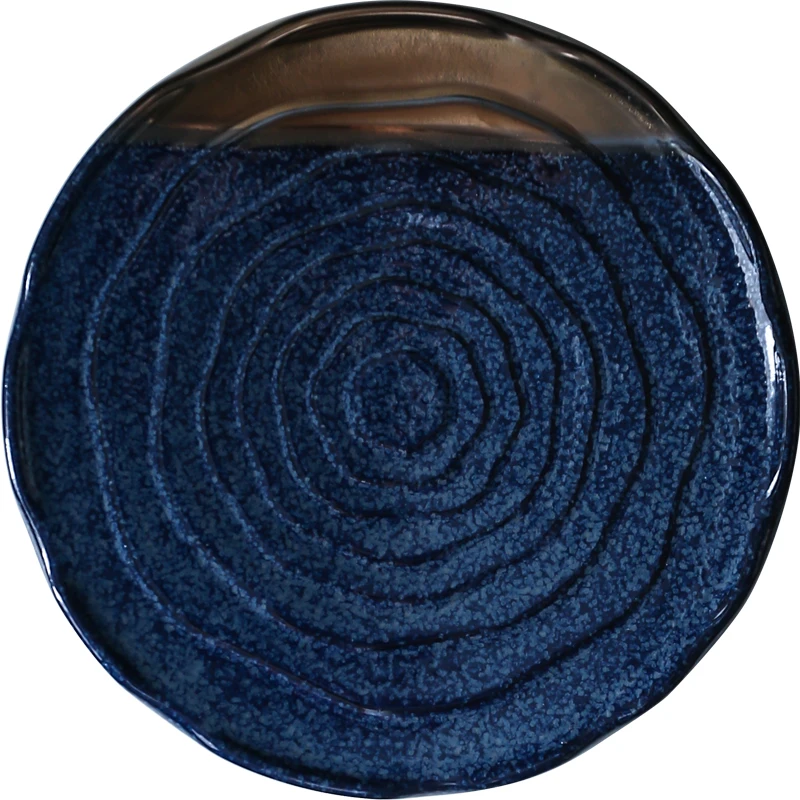 Винтажная позолоченная керамическая тарелка в японском стиле для ресторана