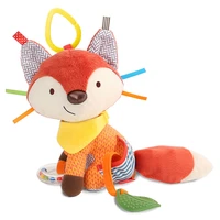 1pc cute fox rattles plush stuffed rattles baby toy stroller car toys clip lathe hanging seat stroller toys for children