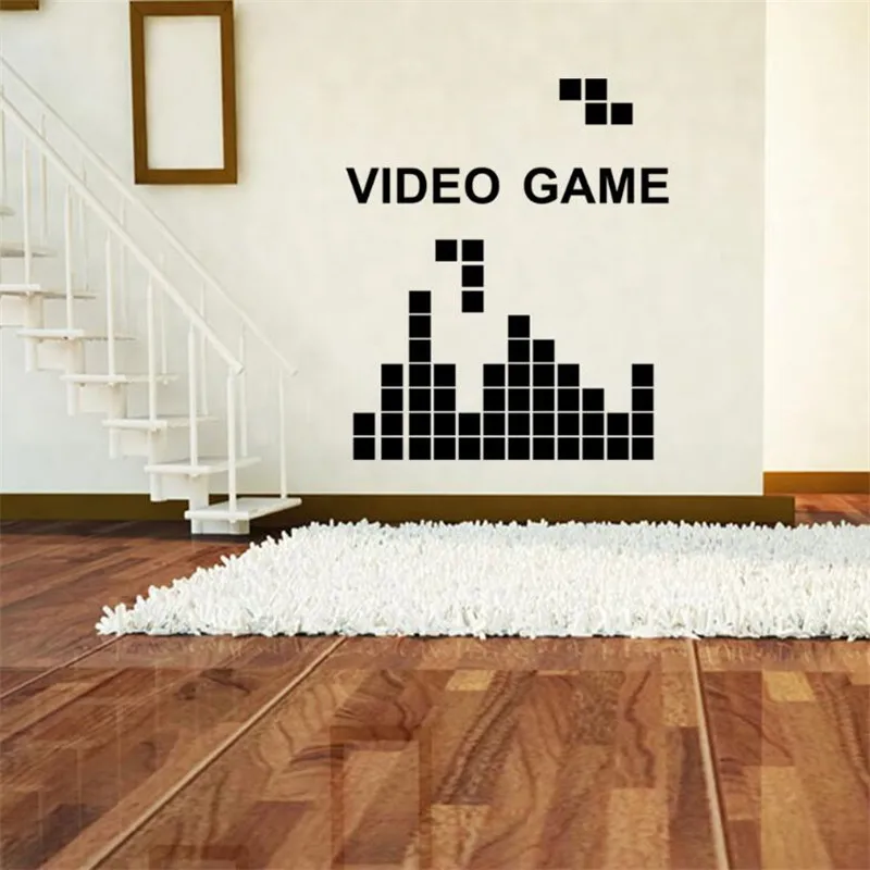 Новые креативные настенные наклейки Тетрис украшения детской комнаты обои