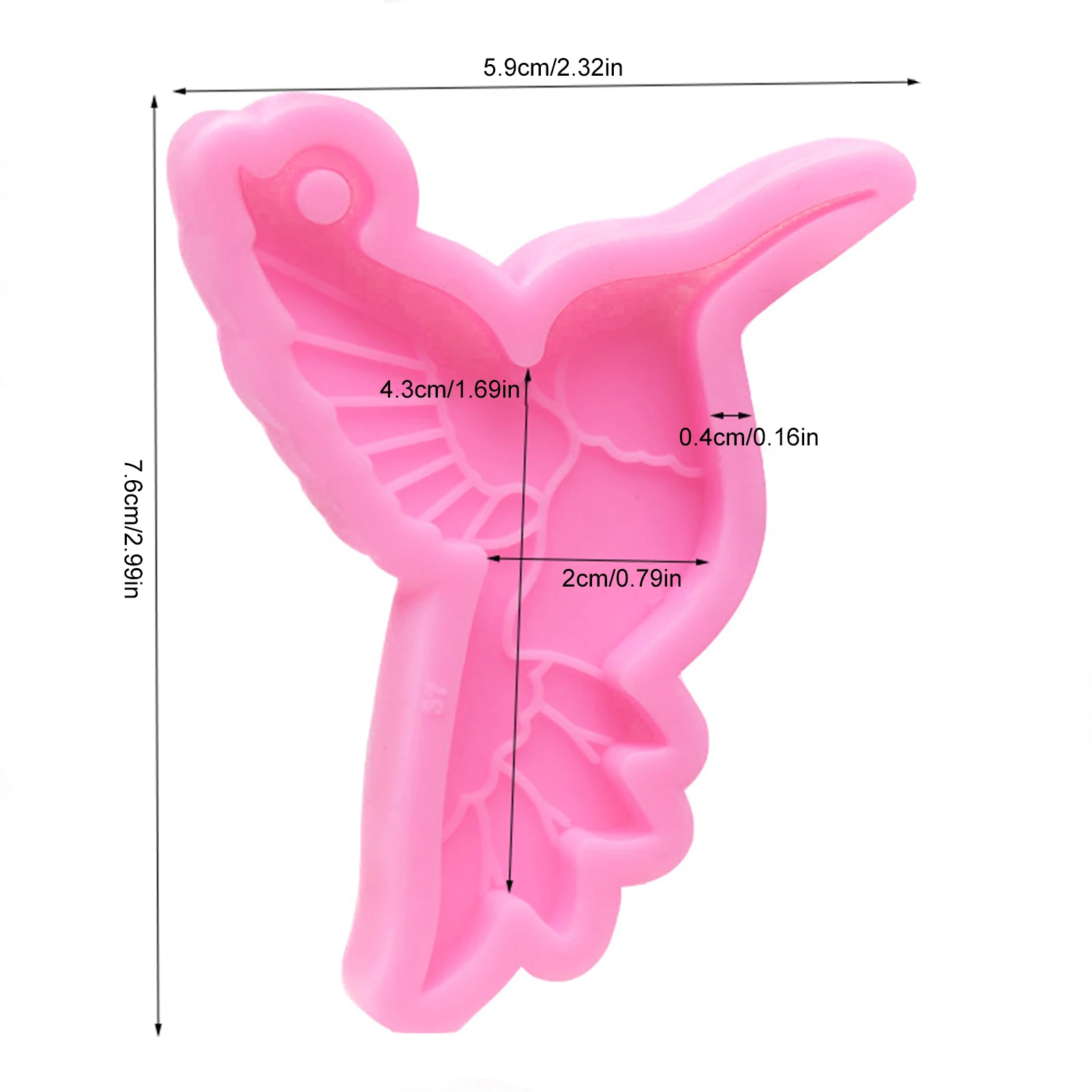 

Stylish Hummingbird Style Silicone Mold Resin Keychain Casting Molds for Make A Personal Keychain Perfect Gifts