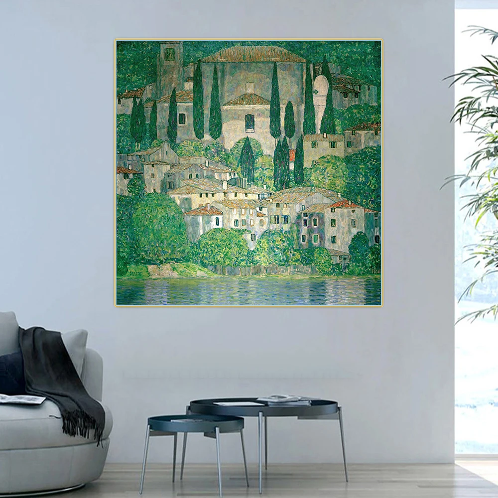 

Citon Gustav Klimt《Church In Cassone》Canvas Art Oil Painting Famous Artwork Poster Picture Wall Decor Home Interior Decoration