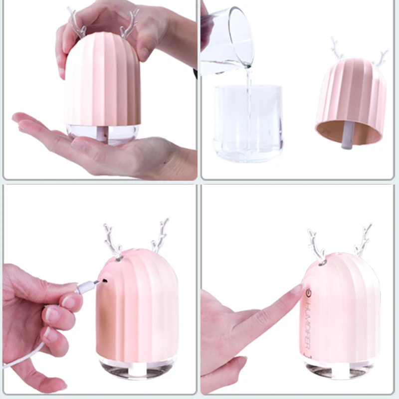 

220ML USB Air Humidifier Ultrasonic Aroma Essential Oil Diffuser With Light For Room Car Air Diffuser Cool Mist Maker Fogger