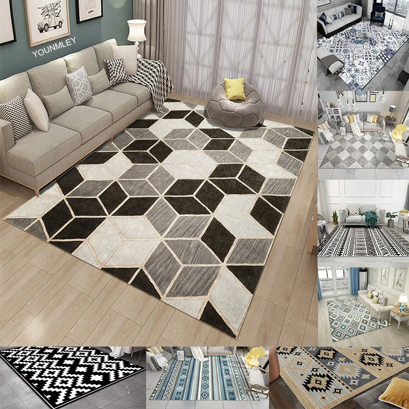 Europe Home decorative soft carpet for Parlor geometric rectangle big sizes area rug bedroom livingroom fleece fabric floor mat | Дом и сад