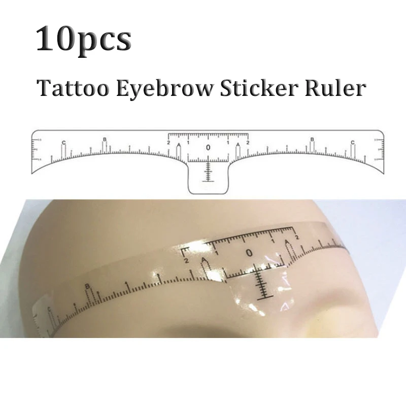 

10pcs Eyebrow Large Ruler Microblading Tattoo Accessories Tool Measurement Mark Permanent Makeup Tattoo Sticker Free Shipping