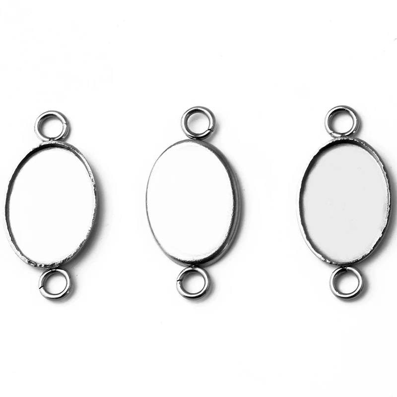 30 шт./лот ювелирные изделия из нержавеющей стали овальная подвеска пустой