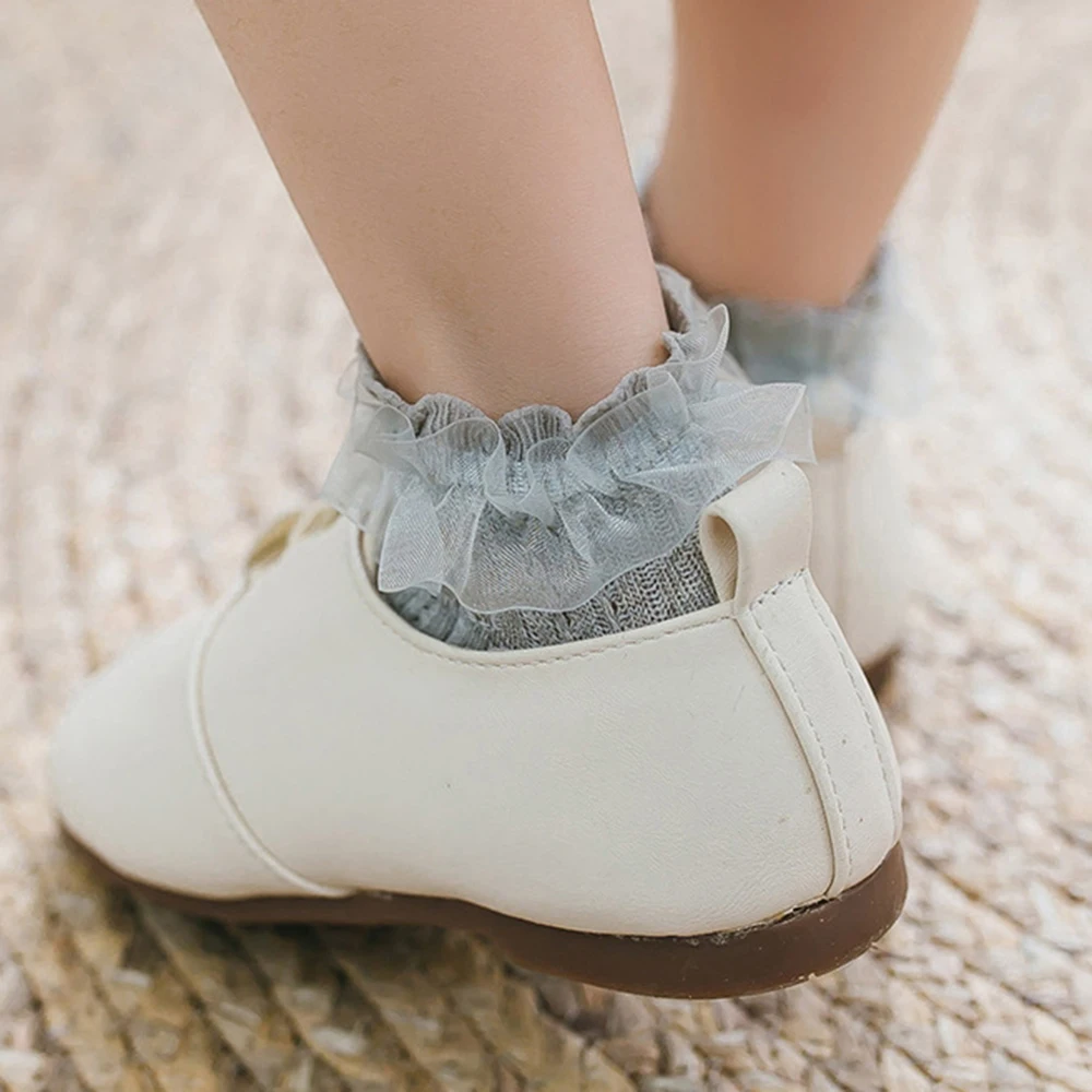 New Spring Summer Cotton Socks Candy Colors Retro Lace Ruffle Frilly Ankle Short Kids Princess Baby Kid Girl |