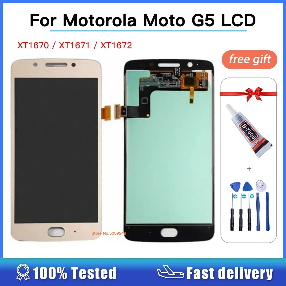 ЖК-дисплей 5 0 дюйма для Motorola Moto G5 XT1670 XT1671 XT1672 сенсорный экран дигитайзер в сборе