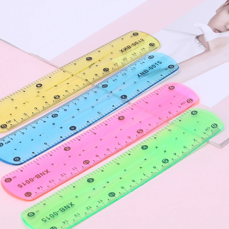 

1PC Soft 15cm Ruler Multicolour Flexible Creative Stationery Rule School Supply
