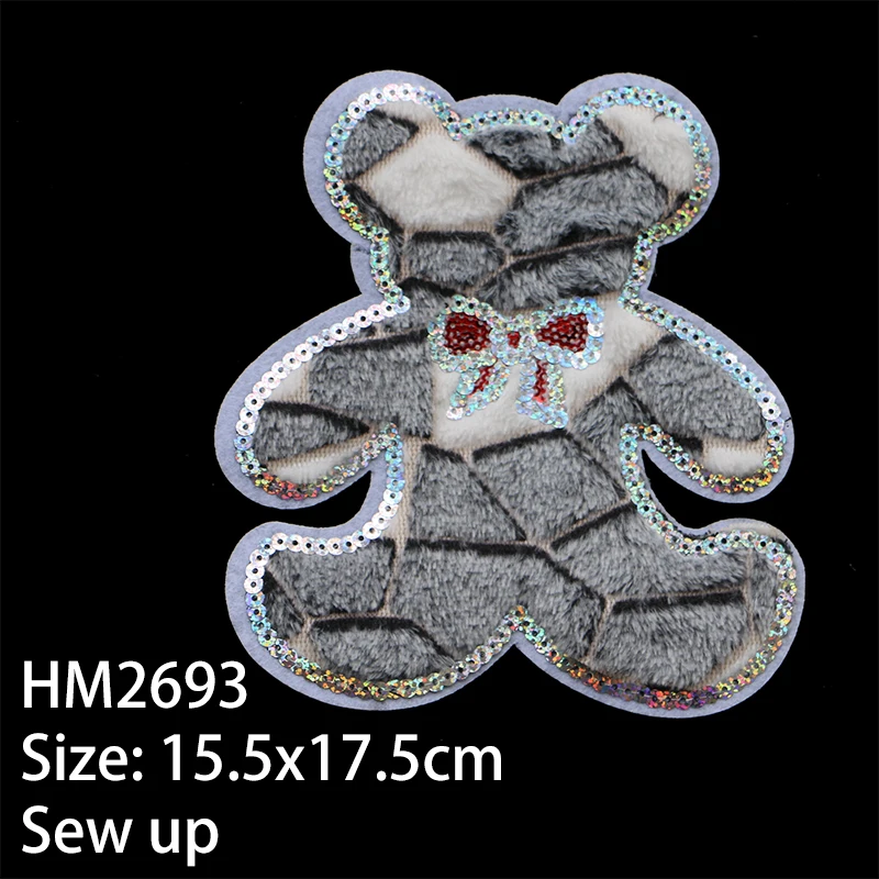 Цветная фланелевая нашивка с изображением милого медведя из черно-белой собаки